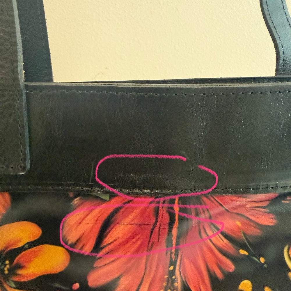 Patricia Nash Black and Red Floral Tote - Picture 11 of 16